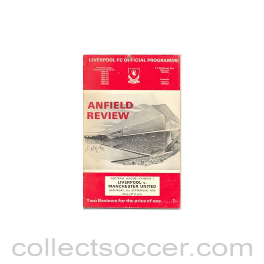 1970 - Liverpool v Manchester United official programme 05/09/1970