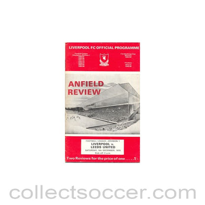 1970 - Liverpool v Leeds United official programme 05/12/1970