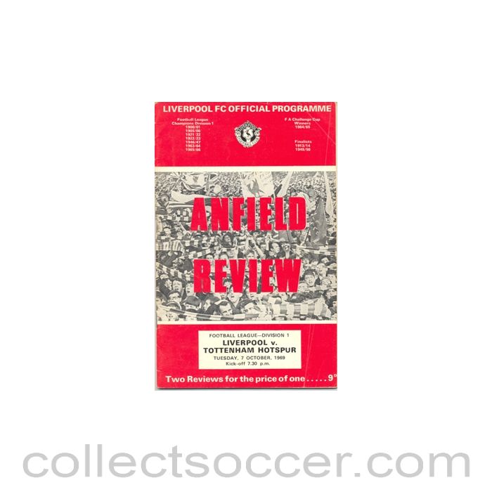 1969 - Liverpool v Tottenham Hotspur official programme 07/10/1969