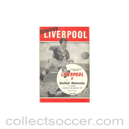 1965 - Liverpool v Sheffield Wednesday official programme 16/01/1965
