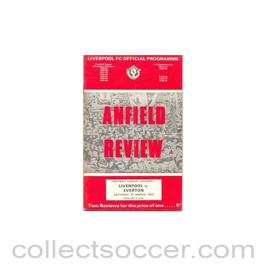1970 - Liverpool v Everton official programme 21/03/1970