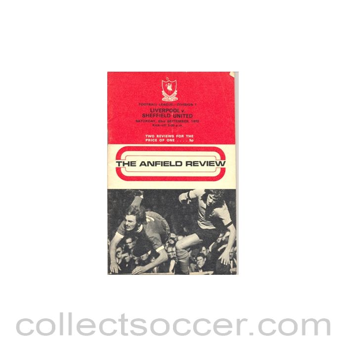 1972 - Liverpool v Sheffield United official programme 23/09/1972