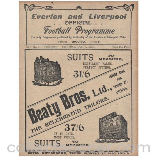 1909 Everton v Liverpool and Liv Res v Accrington Stanley Official Programme
