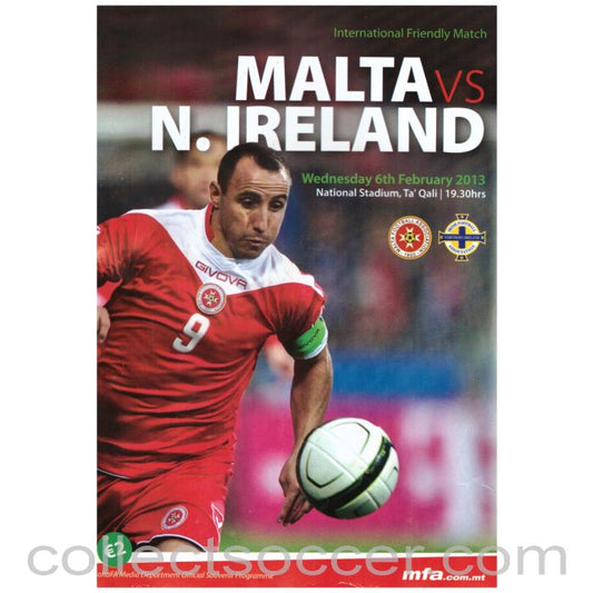 2013 Malta v Northern Ireland Official Programme - some damage