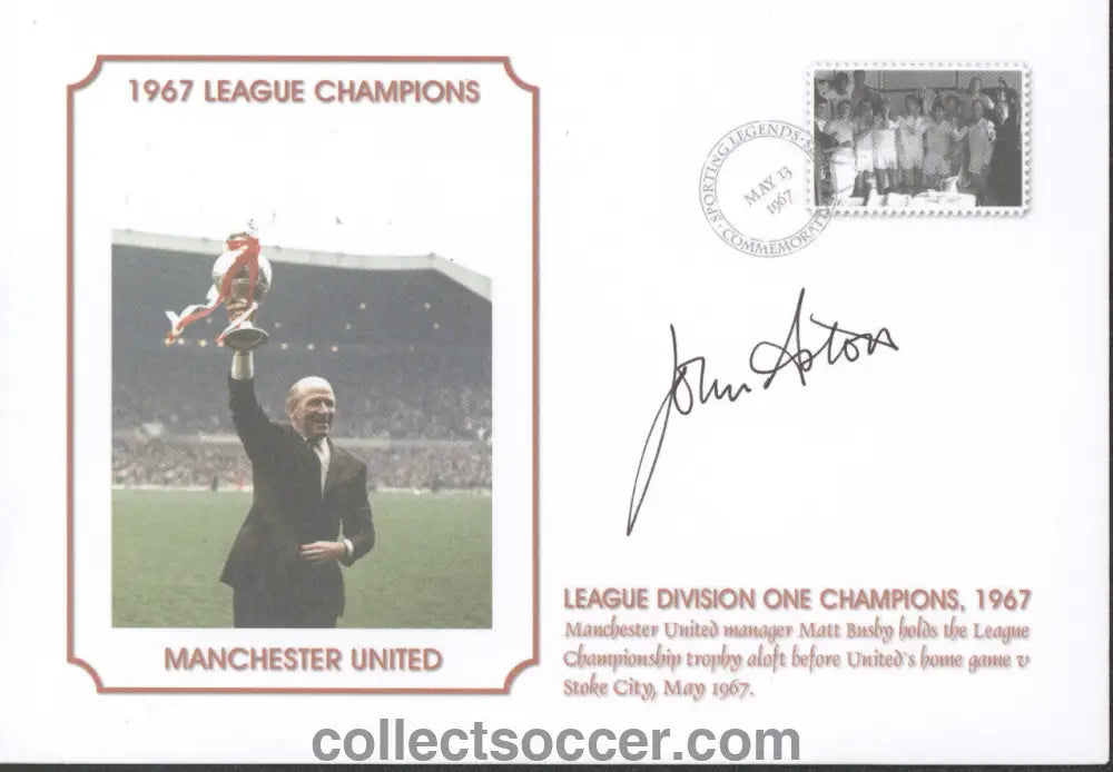 Manchester United First Day Cover signed by John Aston