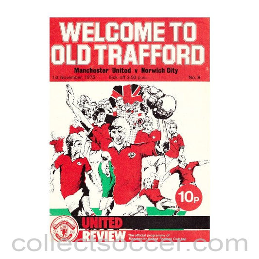 1975 Manchester United v Norwich City Official Programme