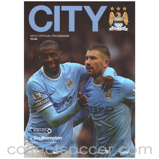 2014 - 2013 Manchester City v Southampton Official Programme + City Stories Brochure