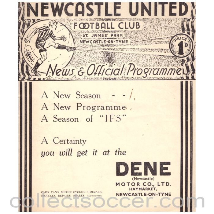 1935 Newcastle United v Barnsley Programme