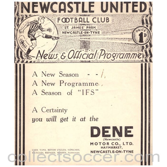 1935 Newcastle United v Barnsley Programme