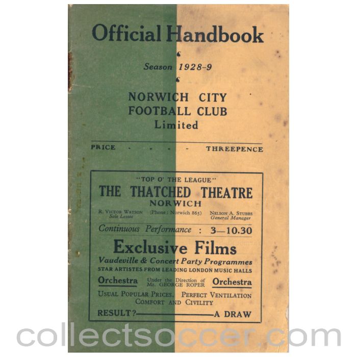 1928-9 Norwich City Official Handbook