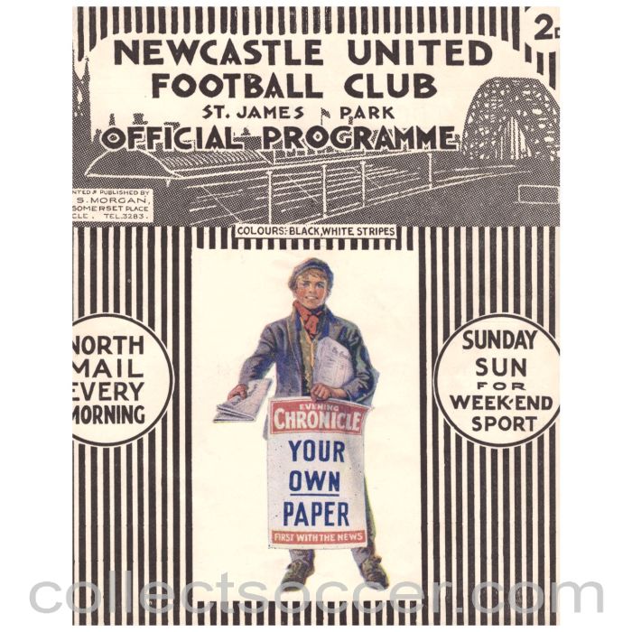 1929 Newcastle United V Blackburn Rovers Official programme