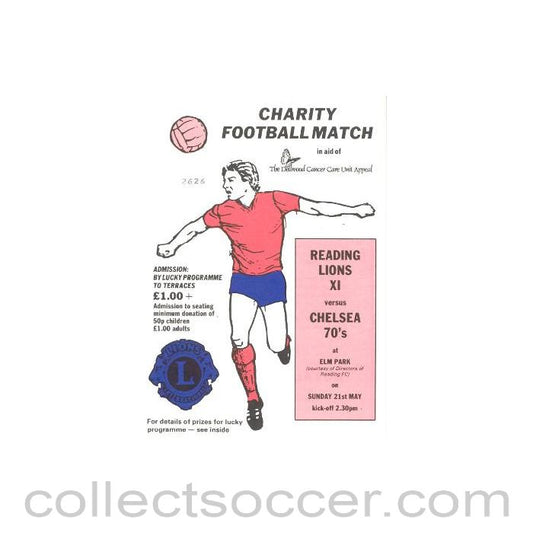 1977 - Reading Lions XI v Chelsea 70's official programme probably of season 1977-78