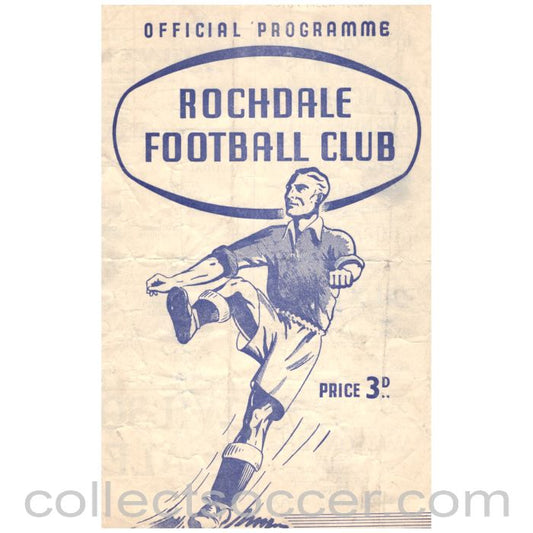 1955 Rochdale v Accrington Stanley Football Programme