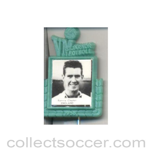 1958 - Ronnie Clayton England World Cup 1958 Badge Green