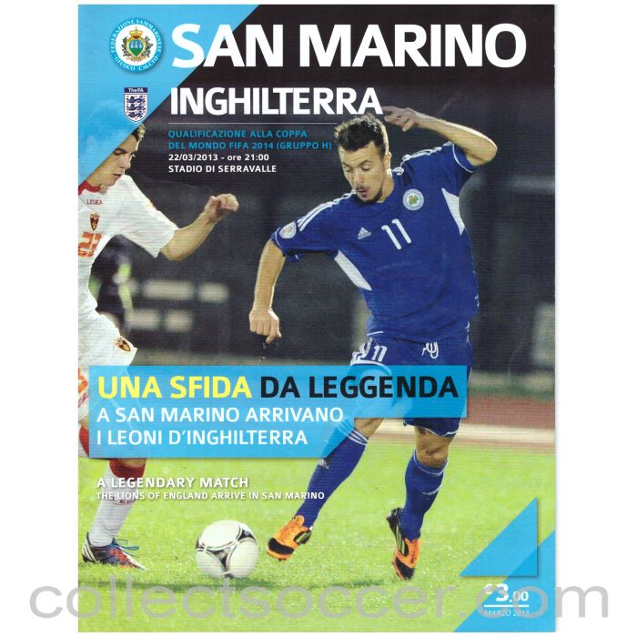 2013 San Marino v England Official Programme