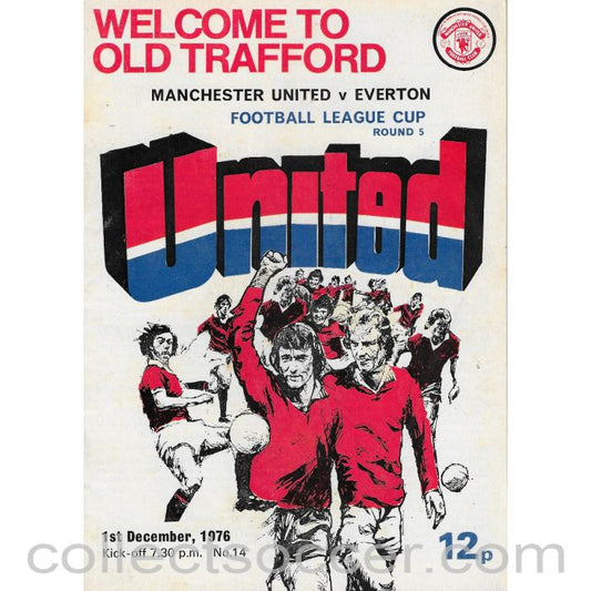 1976 - Manchester United v Everton 1/12/1976 League Cup - No Token