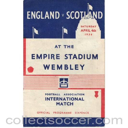 1936 - England v Scotland 4th April 1936 Official Programme