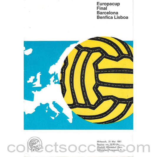 1961 European Cup Final Barcelona v Benfica Programme