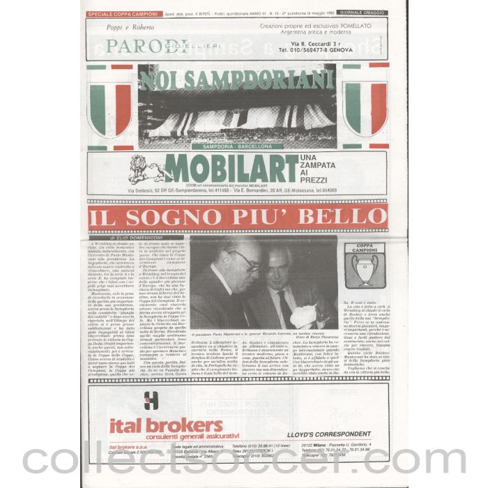 1992 European Cup Final Sampdoria v Barcelona official programme Italian Edition