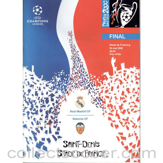 2000 European Cup Final Real Madrid v Valencia Official Programme