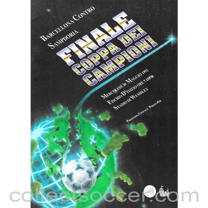 1992 European Cup Final Official Programme Italian Edition Barcelona v Sampdoria