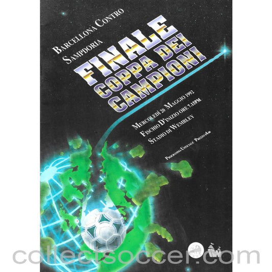 1992 European Cup Final Official Programme Italian Edition Barcelona v Sampdoria