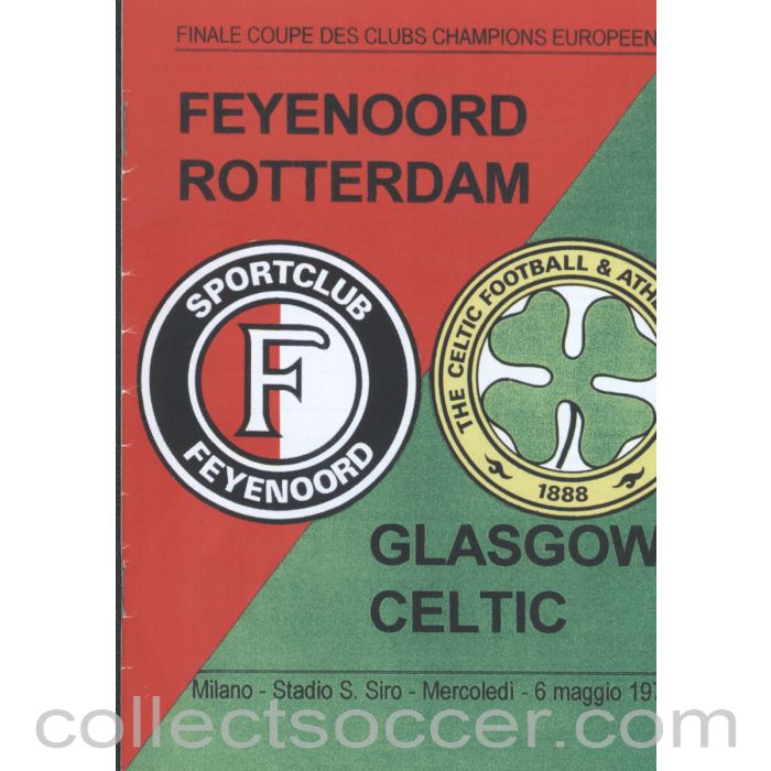 1970 European Cup Final Feyenoord v Celtic Unofficial Programme