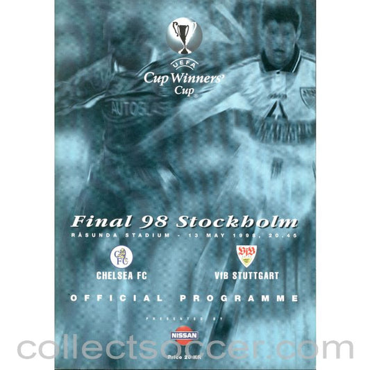 1998 Cup Winners Cup Final Swedish Stadium Issue Programme Chelsea v Stuggart