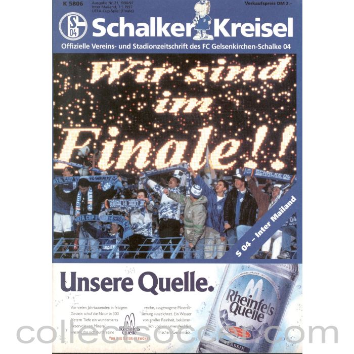 1997 Uefa Cup Finaal Programme Schalke v Inter Milan