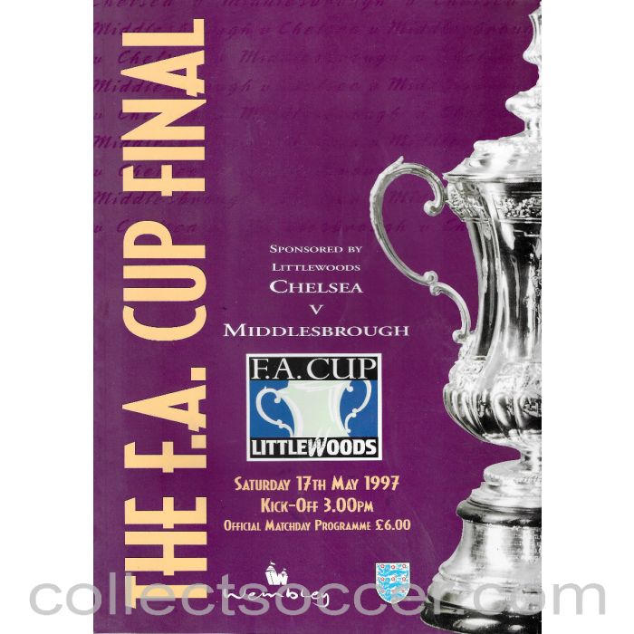 1997 FA Cup Final Programme Chelsea v Middlesbrough