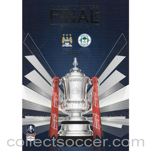 2013 FA Cup Final Official Programme Manchester City v Wigan Athletic + Rare Original Team Sheet