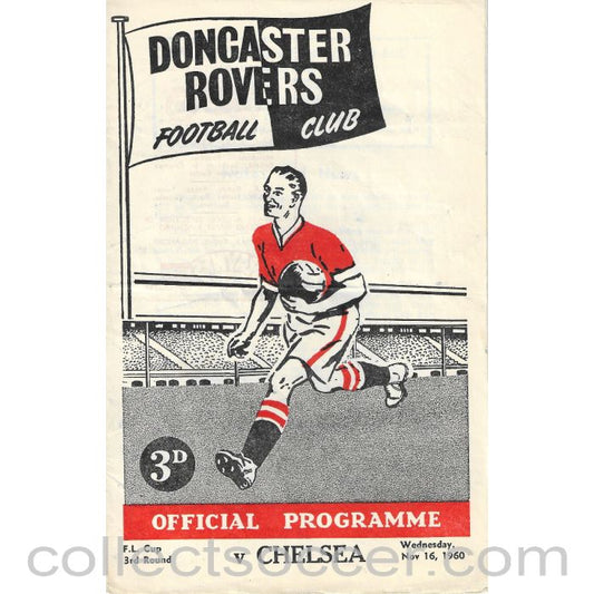 1960 - Doncaster Rovers v Chelsea League Cup 3rd Round Official Programme