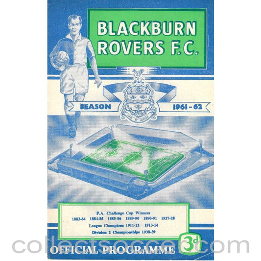 1962 - Blackburn Rovers v Chelsea Official Programme 10/2/1962