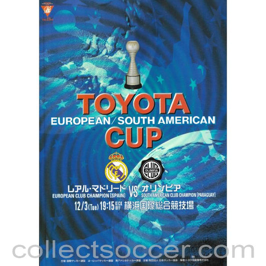 2002 Toyota Cup Official Programme Real Madrid v Club Olimpia