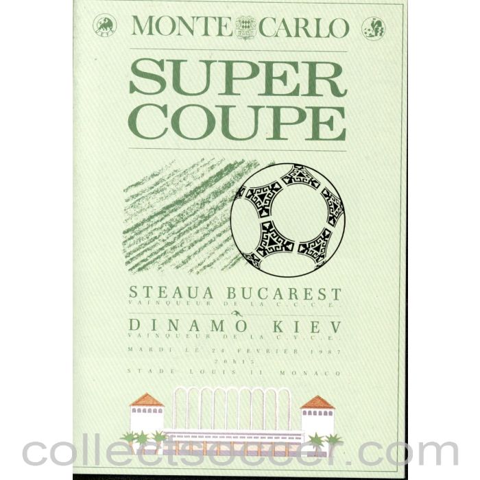1986 Super Cup Final Programme Steaua Bucarest v Dinamo Kiev