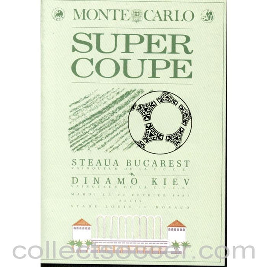 1986 Super Cup Final Programme Steaua Bucarest v Dinamo Kiev
