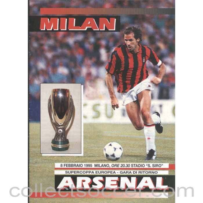 1994 Super Cup Final Official Programme 2nd Leg AC Milan v Arsenal