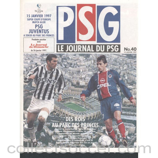 1996 Super Cup Final Programme 1st Leg PSG v Juventus