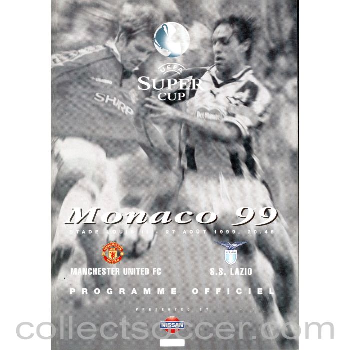 1999 Super Cup Final Official Programme Manchester United v Lazio