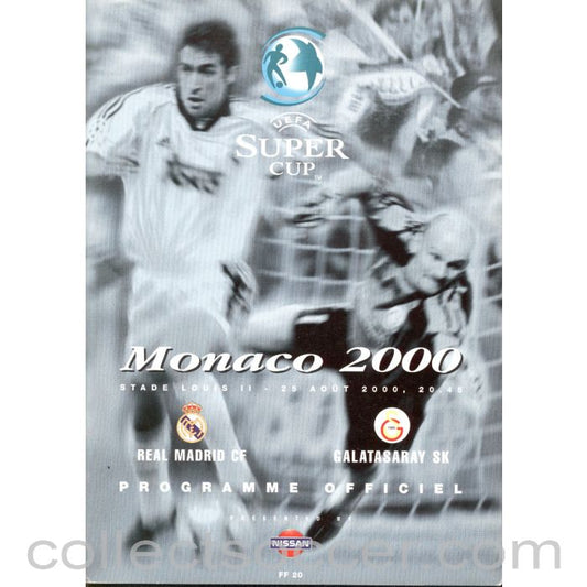 2000 Super Cup Final Official Programme Real Madrid v Galatasaray