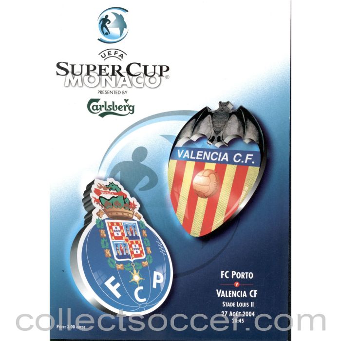 2004 Super Cup Final Official Programme Porto v Valencia
