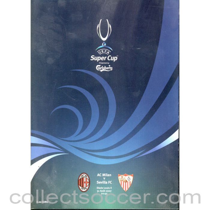 2007 Super Cup Official Programme AC Milan v Seville