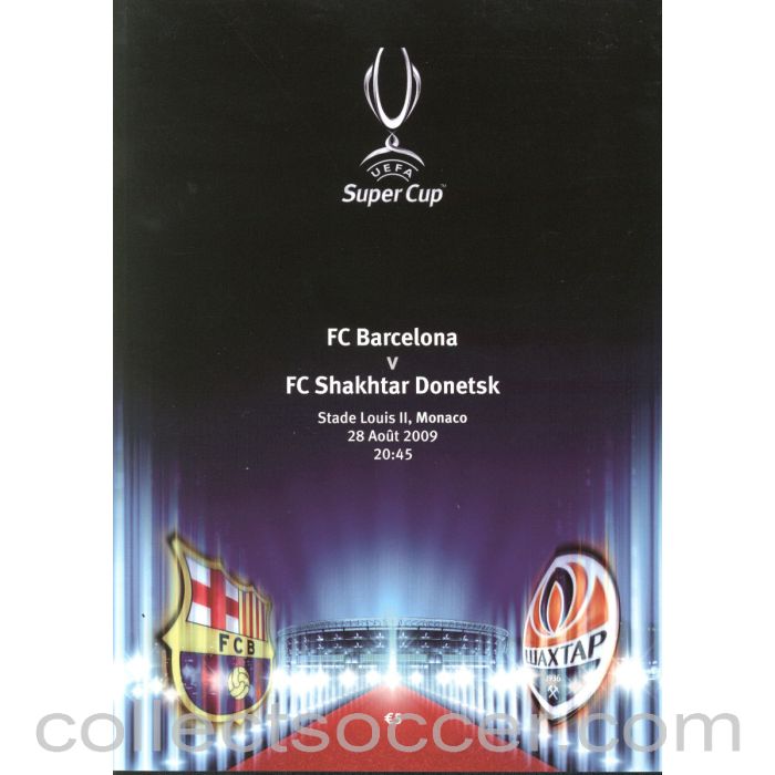 2009 Super Cup Official Programme Barcelona v Shakhtar Donetsk