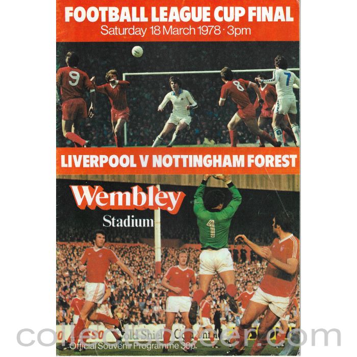 1978 League Cup Final Programme + Ticket + Rare Letter - Liverpool v Nottingham Forest