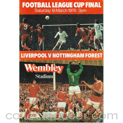 1978 League Cup Final Programme + Ticket + Rare Letter - Liverpool v Nottingham Forest