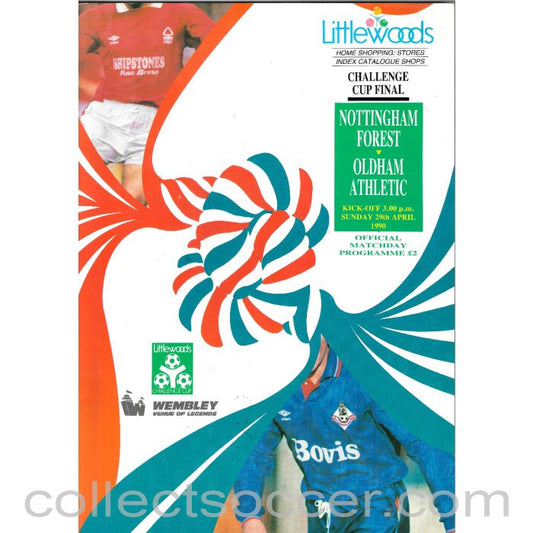 1990 League Cup Final Programme Nottingham Forest v Oldham Athletic