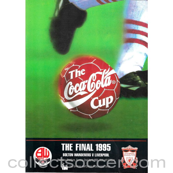 1995 League Cup Final Programme Bolton Wanderers v Liverpool