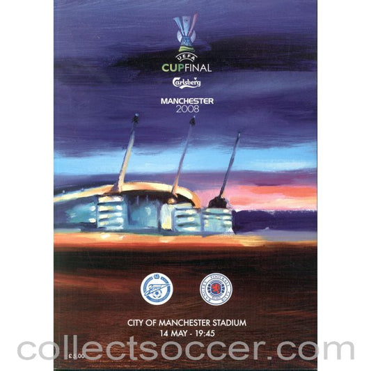 2008 UEFA Cup Final Programme Zenit V Glasgow Rangers
