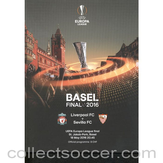 2016 UEFA Cup Final Programme Liverpool v Seville