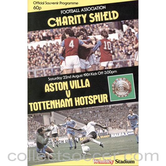 1981 Charity Shield Programme Aston Villa v Tottenham Hotspur